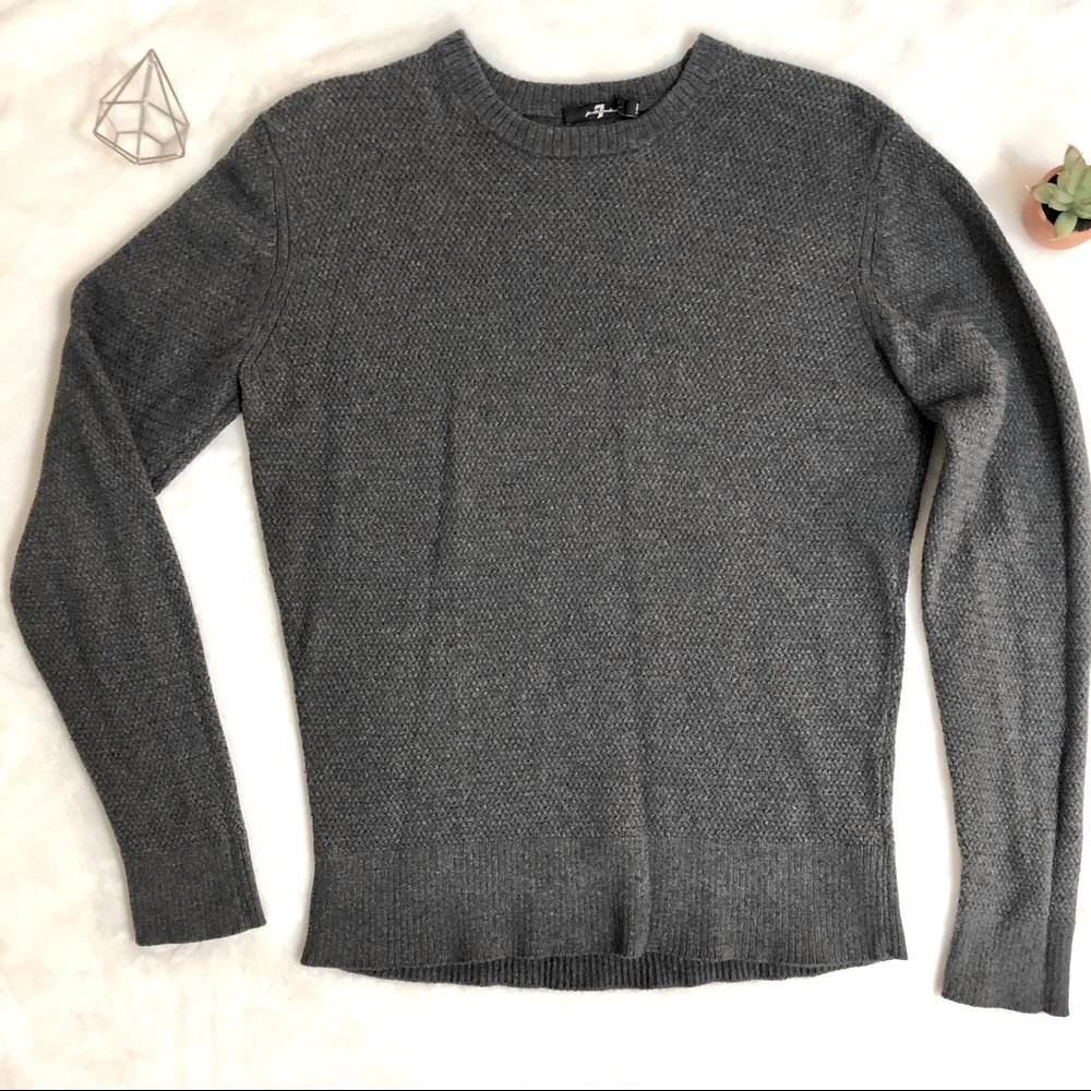 7 Seven for all mankind grey cotton blend sweater